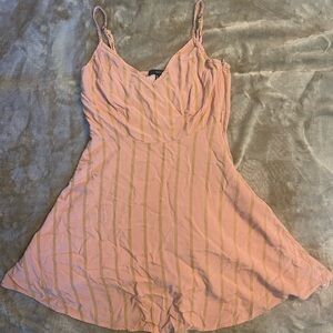 Pink Striped Spaghetti Strap Dress